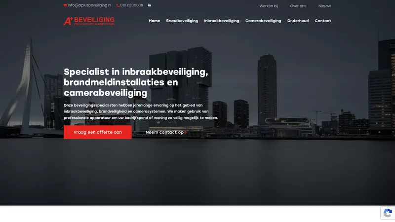 Website van A+ Beveiliging BV