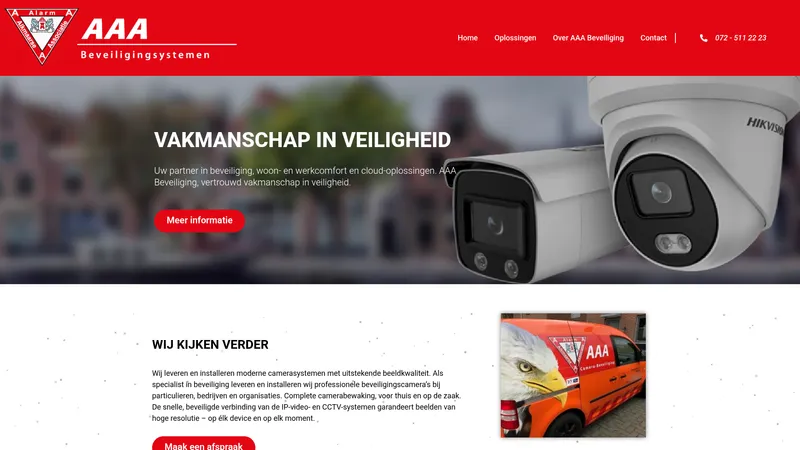 Website van AAA Beveiliging