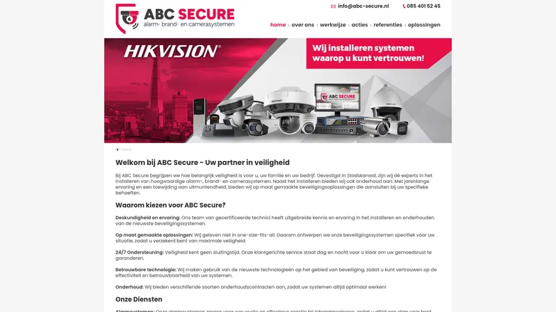 Website van ABC Secure