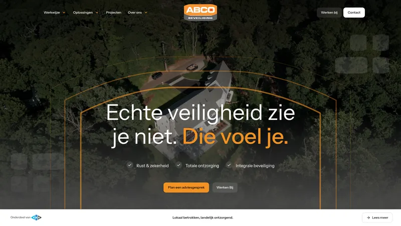 Website van ABCO Beveiliging