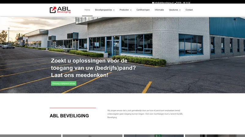 Website van ABL beveiliging