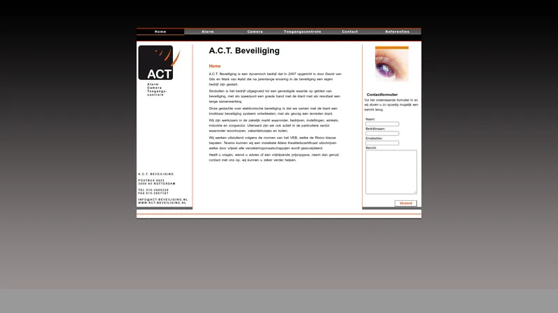 Website van ACT Beveiliging