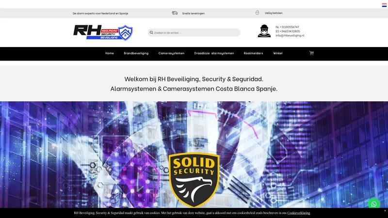 Website van Ajax Draadloos Alarmsysteem