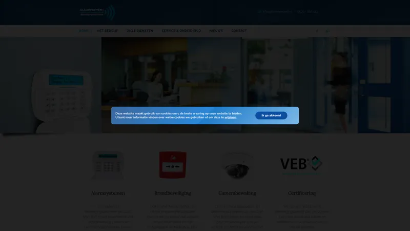 Website van Alarmprevent Beveiligingstechniek