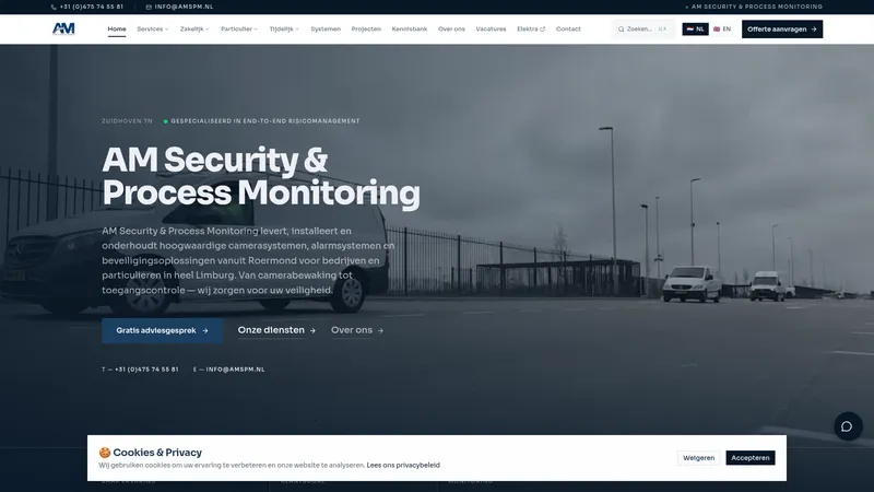 Website van AM Security & Process Monitoring B.V.