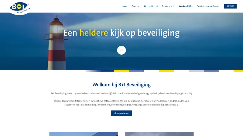 Website van B+I Beveiliging B.V.