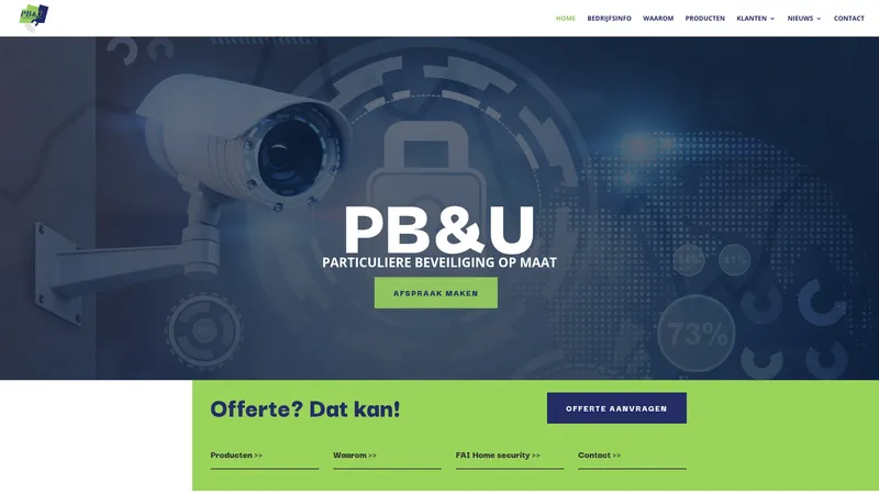 Website van B.V. Particuliere Beveiliging & u/p.B. & U.