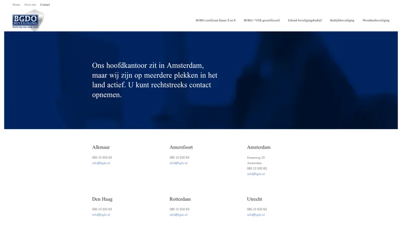 Website van BGDO Beveiliging