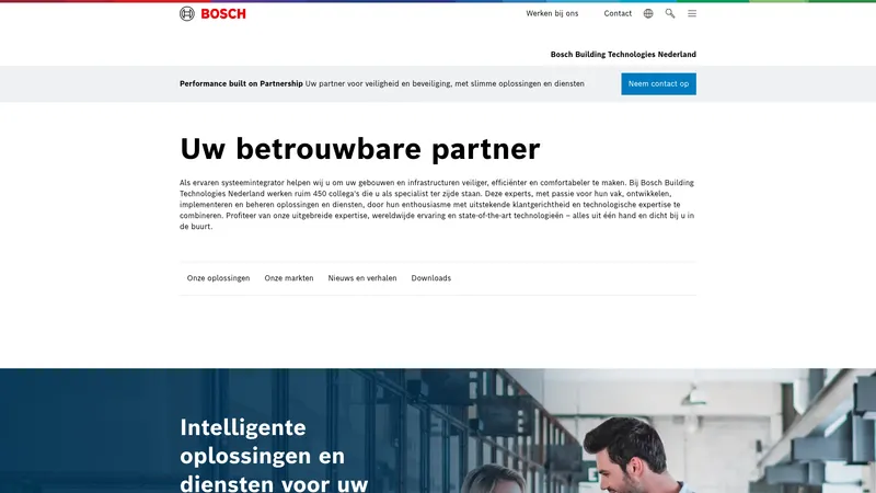 Website van Bosch Energy and Building Solutions BV