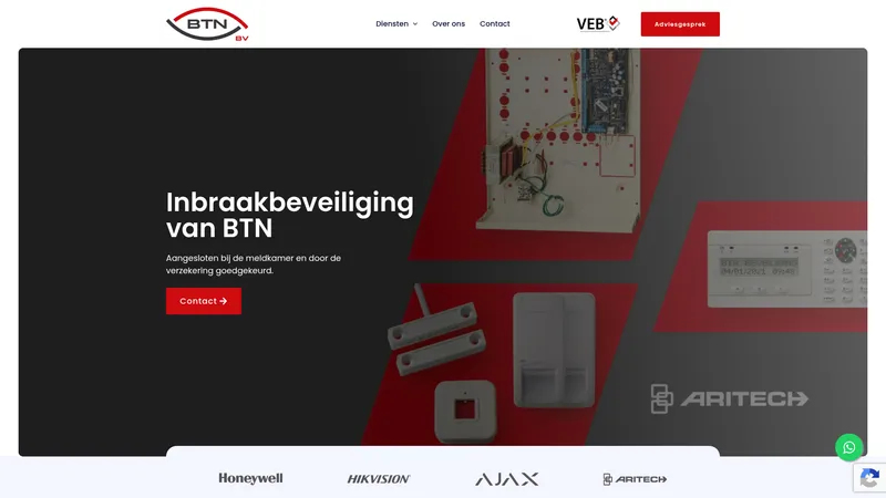 Website van BTN Beveiliging B.V.