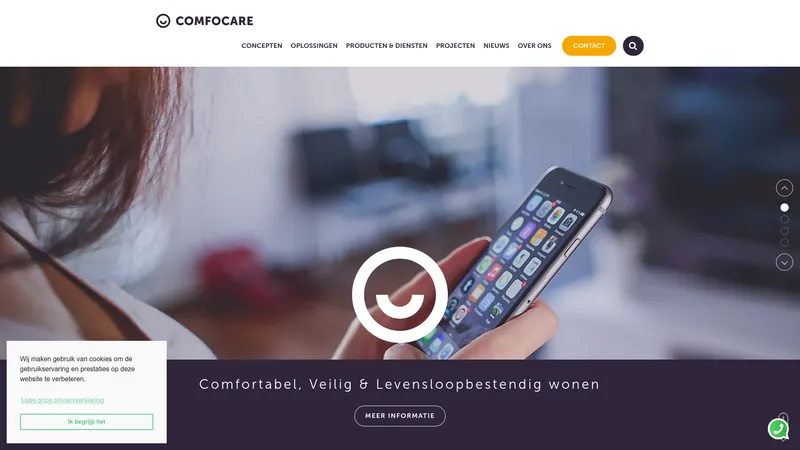 Website van Comfocare Spaubeek - Smart Home