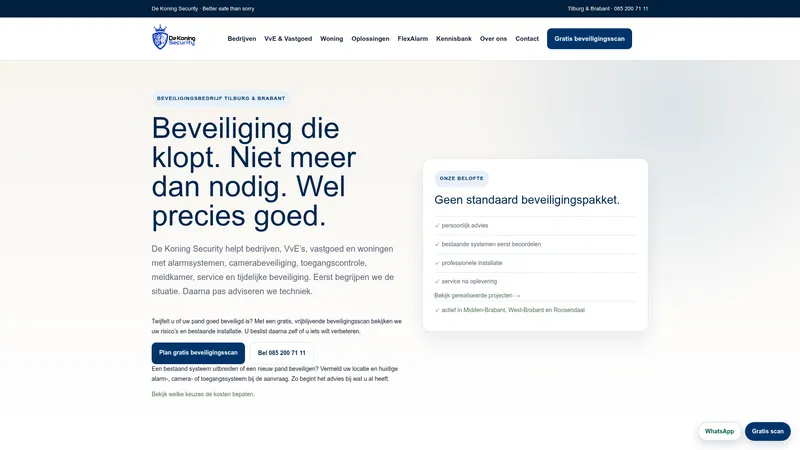 Website van De Koning Security BV