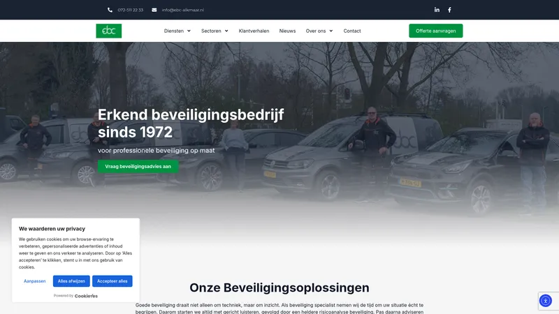 Website van EBC Beveiligingen