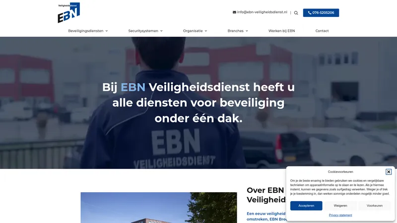Website van EBN Veiligheidsdienst