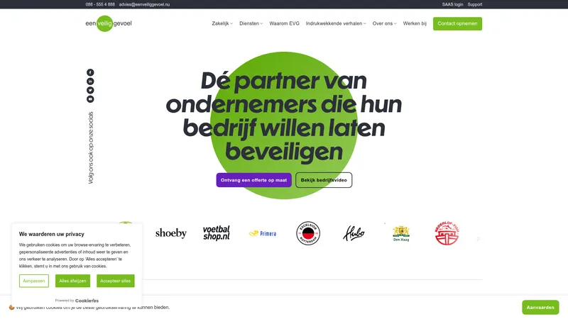 Website van Een Veilig Gevoel BV - beveiliging voor ondernemers