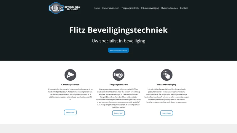 Website van Flitz Beveiligingstechniek