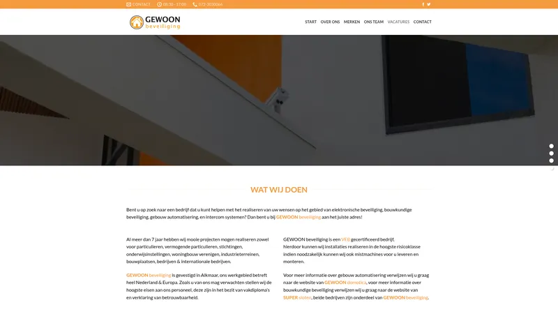 Website van GEWOON beveiliging
