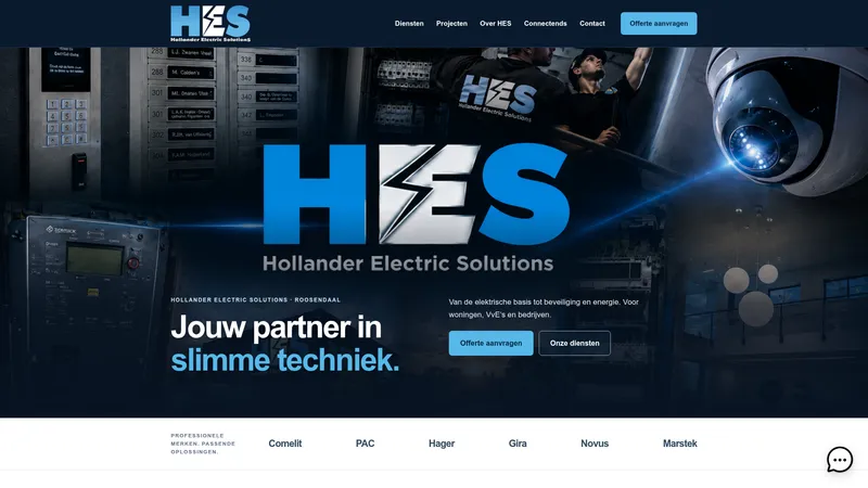 Website van Hollander Electric Solutions BV