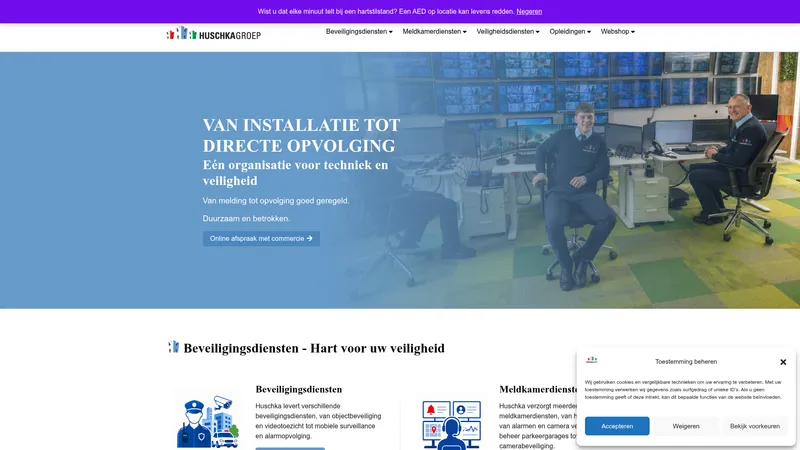 Website van Huschka Beveiligers B.V.