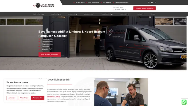 Website van Jaspers Networks & Security