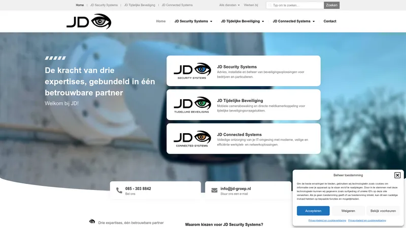 Website van JD Groep: Security Systems | Tijdelijke Beveiliging | Connected Systems