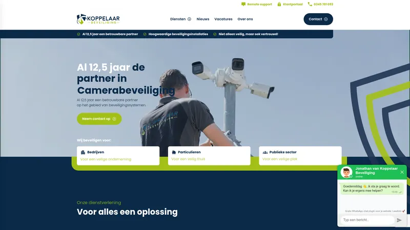 Website van Koppelaar Beveiliging B.V.