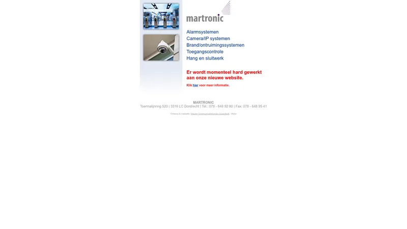 Website van Martronic Beveiliging