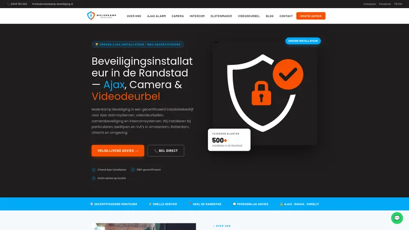Website van Molenkamp Beveiliging