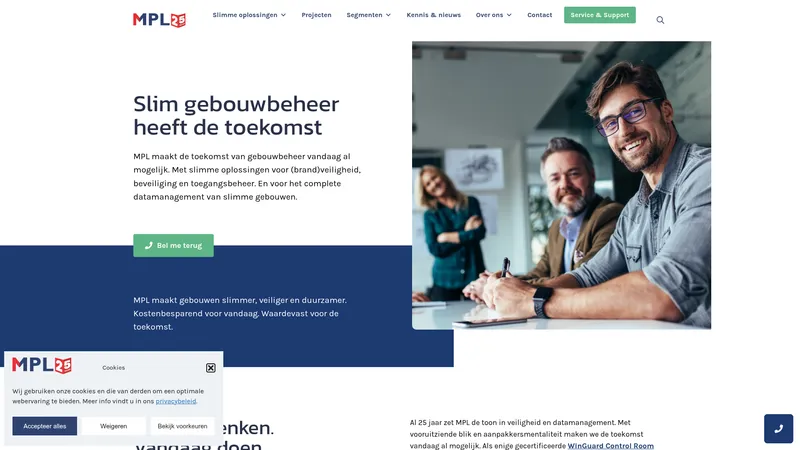 Website van MPL Alarm & Communicatie Centrale B.V.