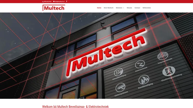 Website van Multech Beveiliging