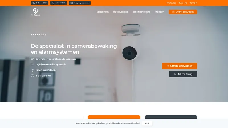 Website van My Secure | Camerabeveiliging | Inbraakbeveiliging |