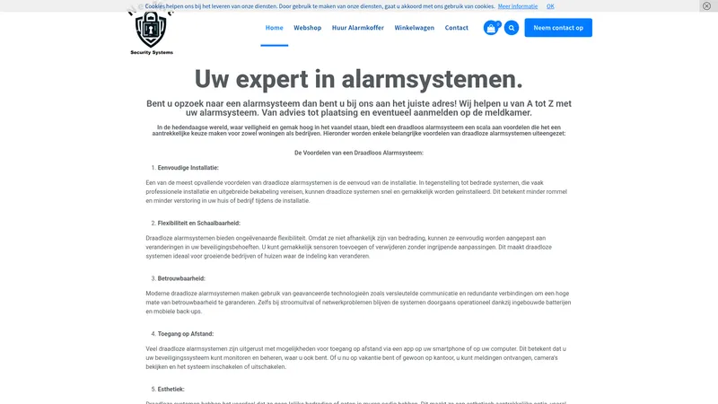 Website van Nermic Security Systems