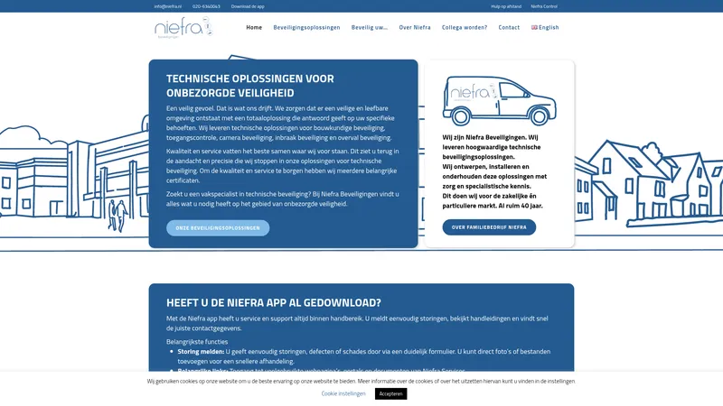 Website van "Niefra" Inbraak Beveiliging V.O.F.