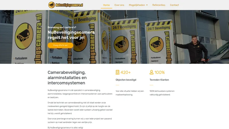 Website van Nubeveiligingscamera