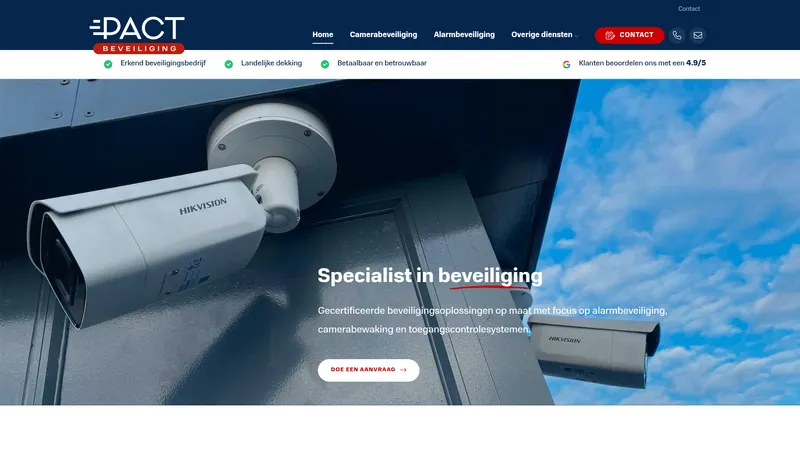 Website van PACT Beveiliging B.V.