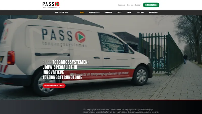Website van PASS toegangssystemen - Specialist in slagbomen & tourniquets