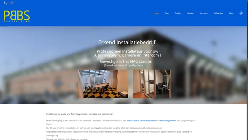 Website van PBBS Beveiliging
