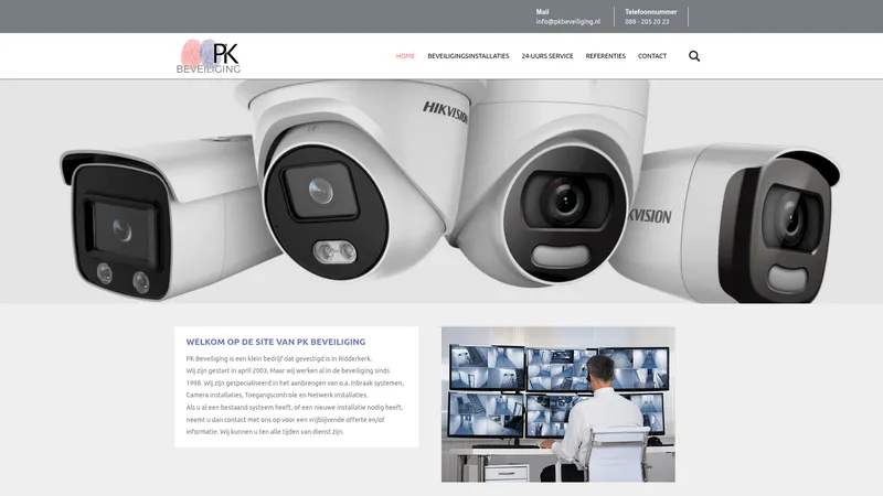 Website van PK Beveiliging
