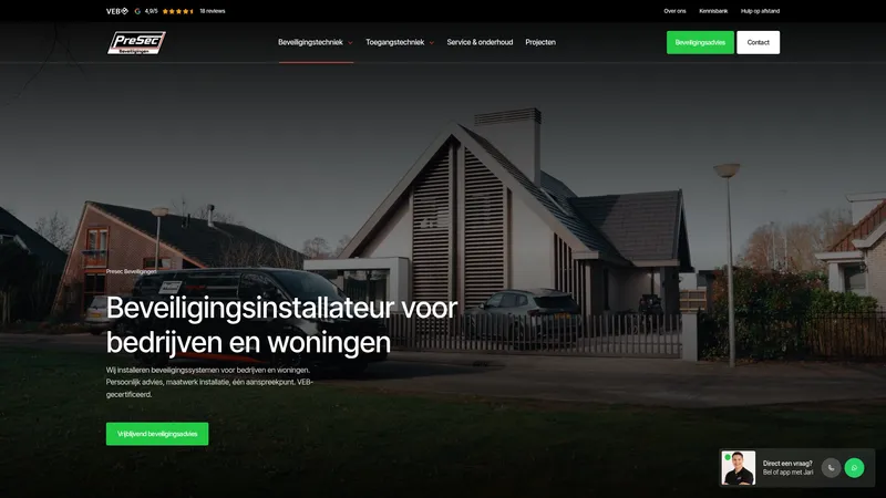 Website van Presec Beveiligingen B.V.