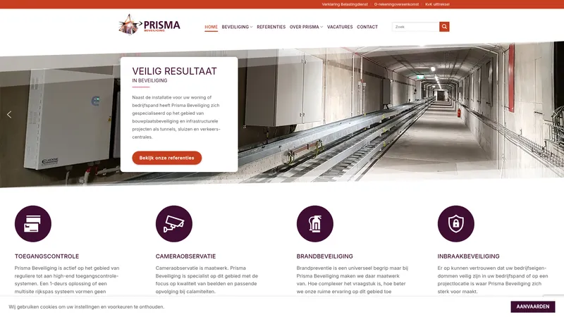 Website van Prisma Beveiliging B.V.