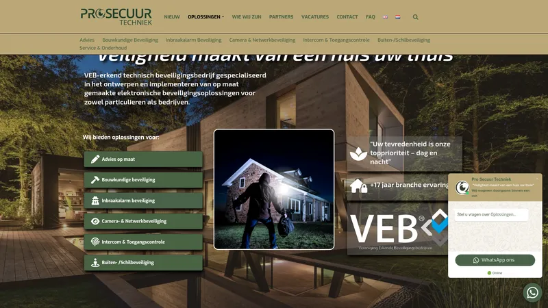 Website van Pro Secuur Techniek