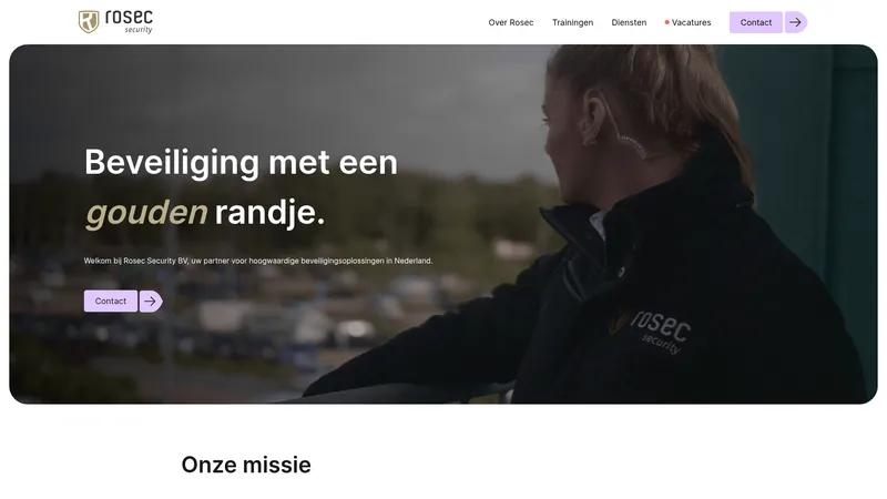 Website van Rosec Security BV