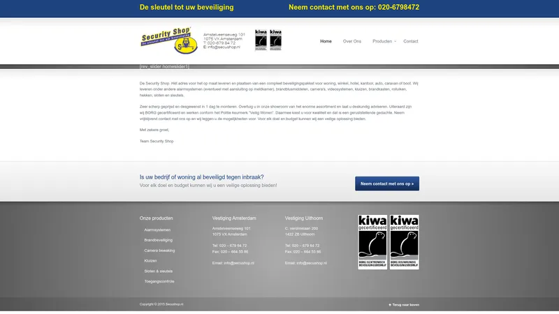 Website van Security Retail B.V.