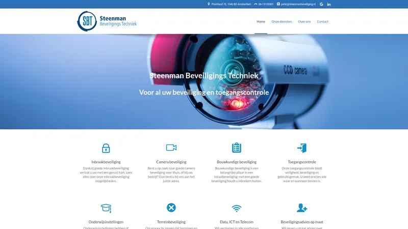 Website van Steenman Beveiligings Techniek B.V.