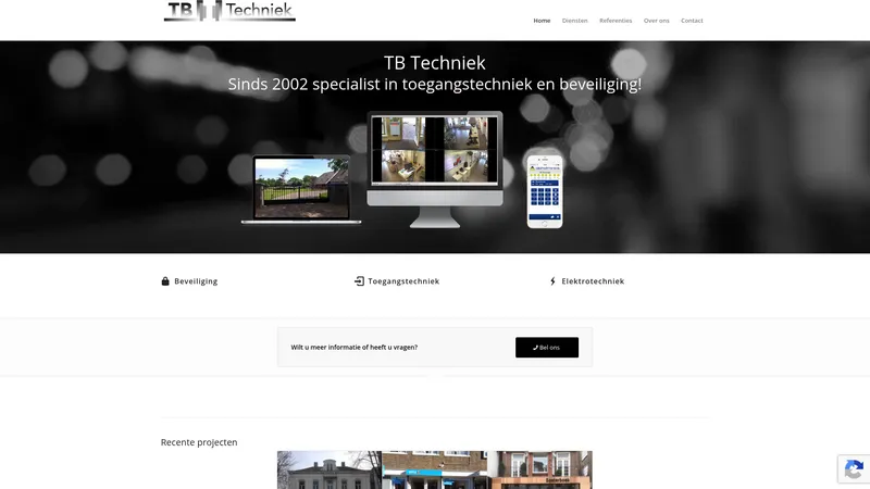 Website van TB Techniek