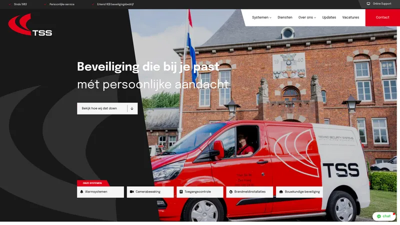 Website van Techno Security Systems B.V.
