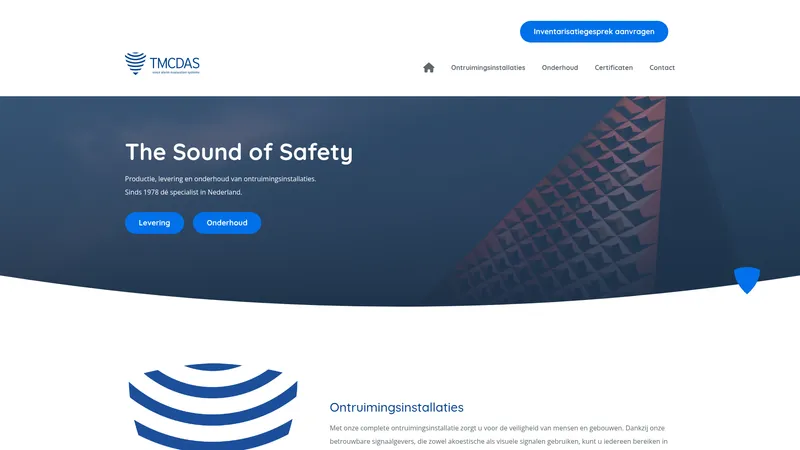 Website van TMCDAS | Ontruimingsinstallaties