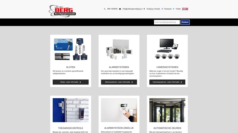 Website van Van den Berg Beveiligingstechniek B.V.