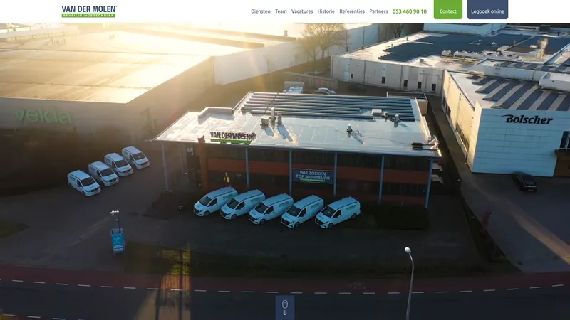 Website van Van der Molen Beveiligingstechniek