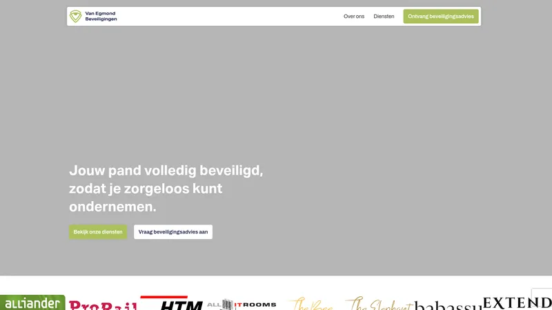Website van Van Egmond Beveiligingen